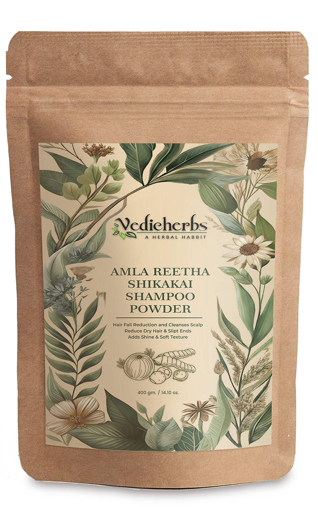 Vedicherbs Amla Reetha Shikakai Shampoo Powder & Hair Pack / Mask for Reduces Hair Fall
