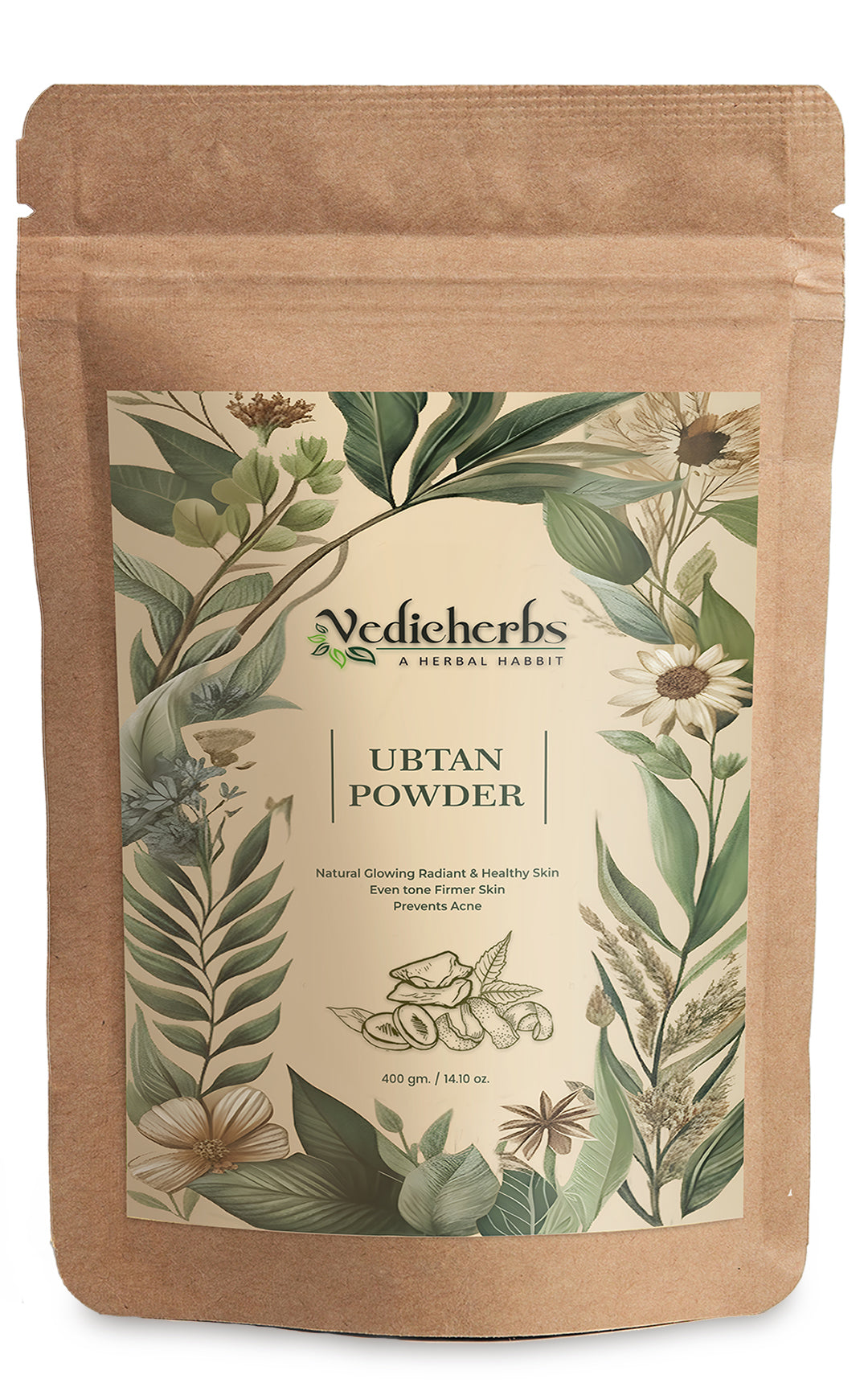 Vedicherbs Ubtan Powder for Glowing Skin & Tan Removal (400 gm.)